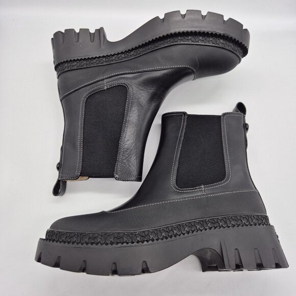 Coach Women's Bootie Jayla Leather Bootie Women's Size 7.5 B Black Chunky (738) - Picture 2 of 12